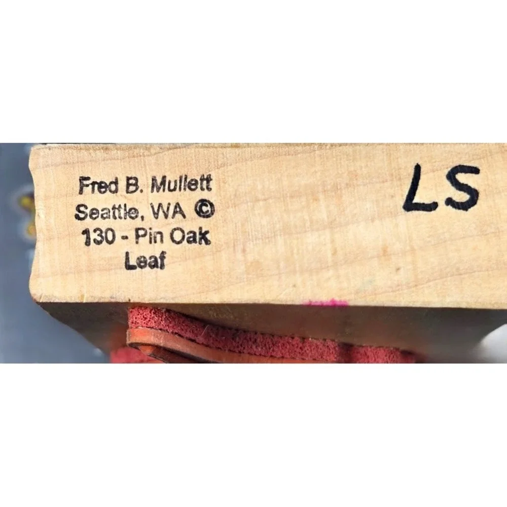 Fred Mullett Pin Oak Leaf 130 Tree Rubber Stamp Wood #L71